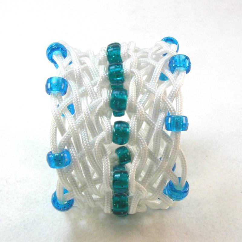 Blaues Geflochtenes Sennet Armband Mit Blauen Perlen 2106 von WhatKnotShop