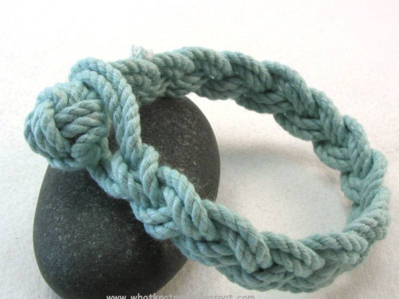 Blaues Kugelknotenseil-Armband 3609 von WhatKnotShop