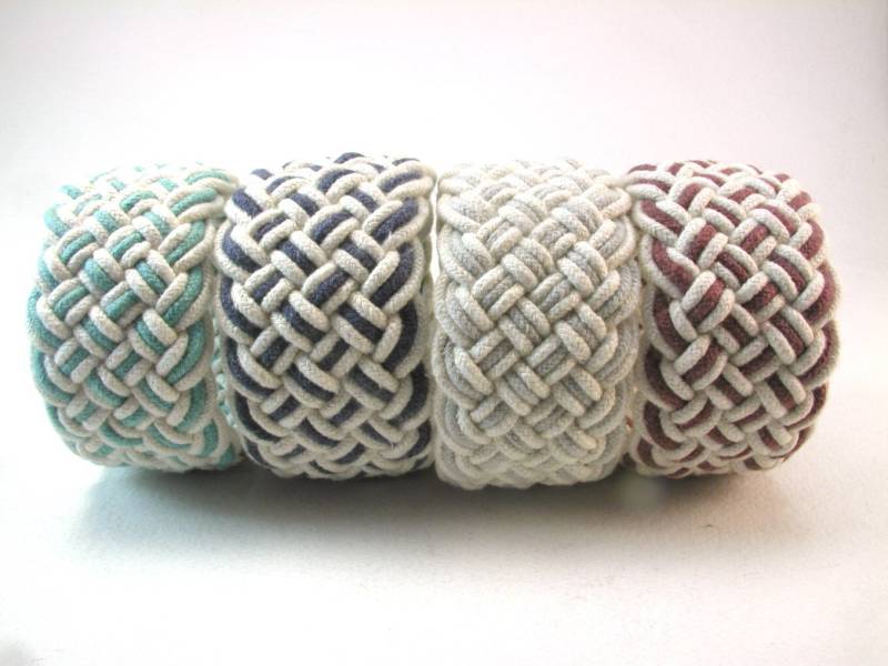 Gestreiftes Seilarmband Gr. L 3139 von WhatKnotShop