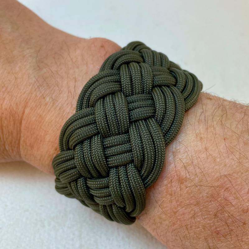 Olivgrünem Nylonseil Armband 1612 von WhatKnotShop