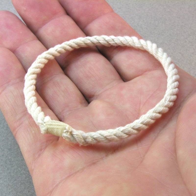 Weißes Armband Aus Geflochtenem Seil 2801 von WhatKnotShop