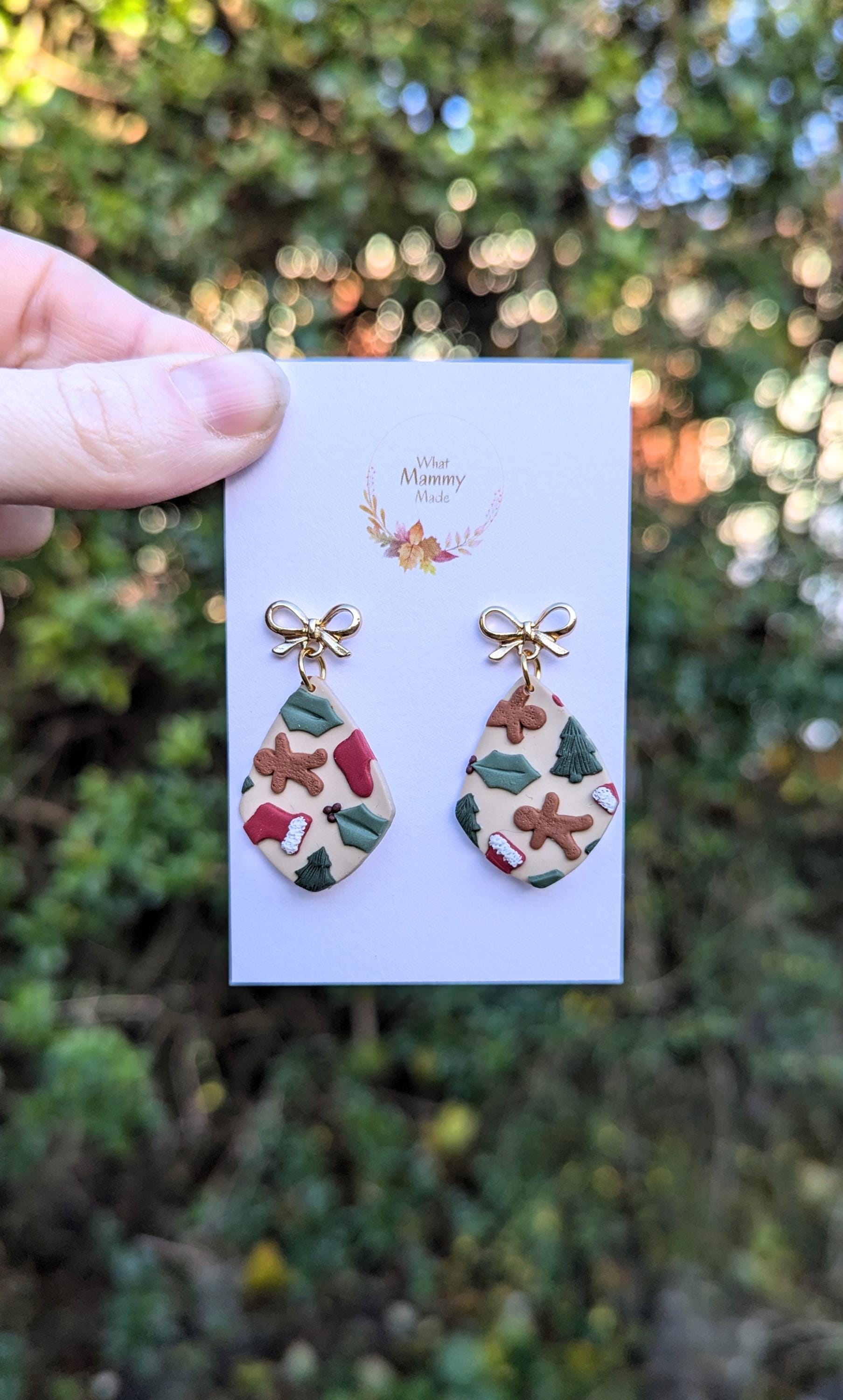 Weihnachtsohrringe Handgemachte Ohrringe Polymer Clay Lebkuchen Weihnachtsbaum von WhatMammyMade