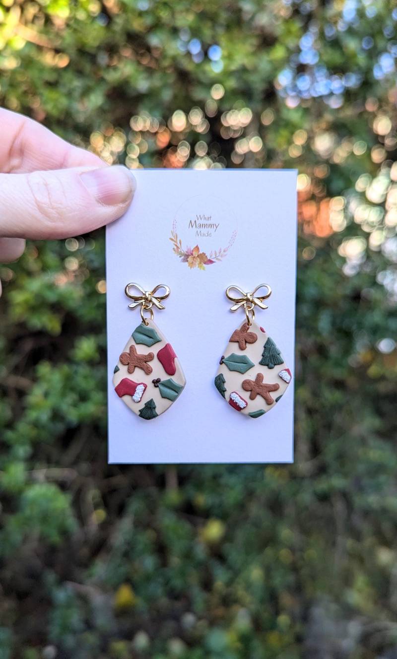Weihnachtsohrringe Handgemachte Ohrringe Polymer Clay Lebkuchen Weihnachtsbaum von WhatMammyMade