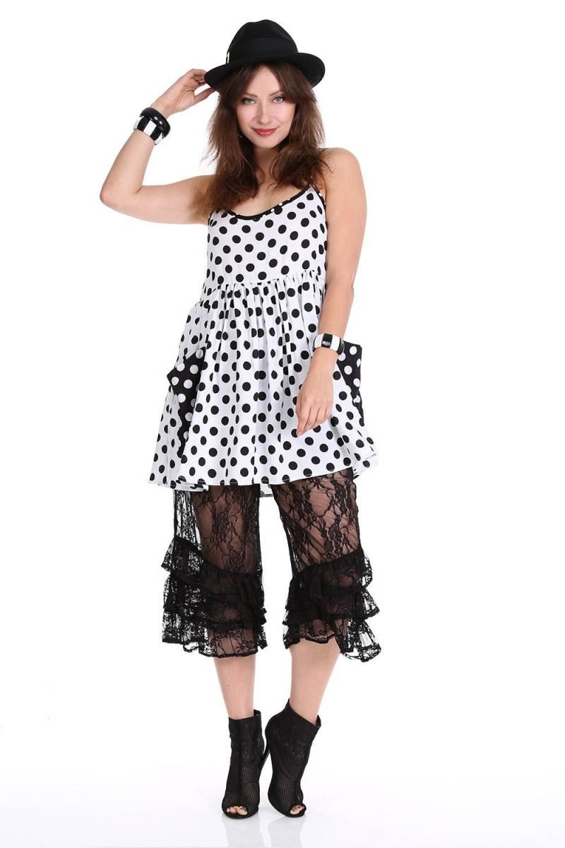 Polka Dot Mini Dress Schwarz Weisses Slip Dress Mit Taschen von WhatWouldSusieWear