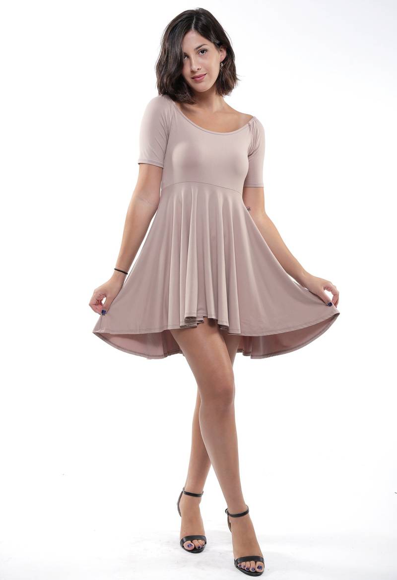 Taupe Sophie Flare Dress/Reduziert Von 158 von WhatWouldSusieWear