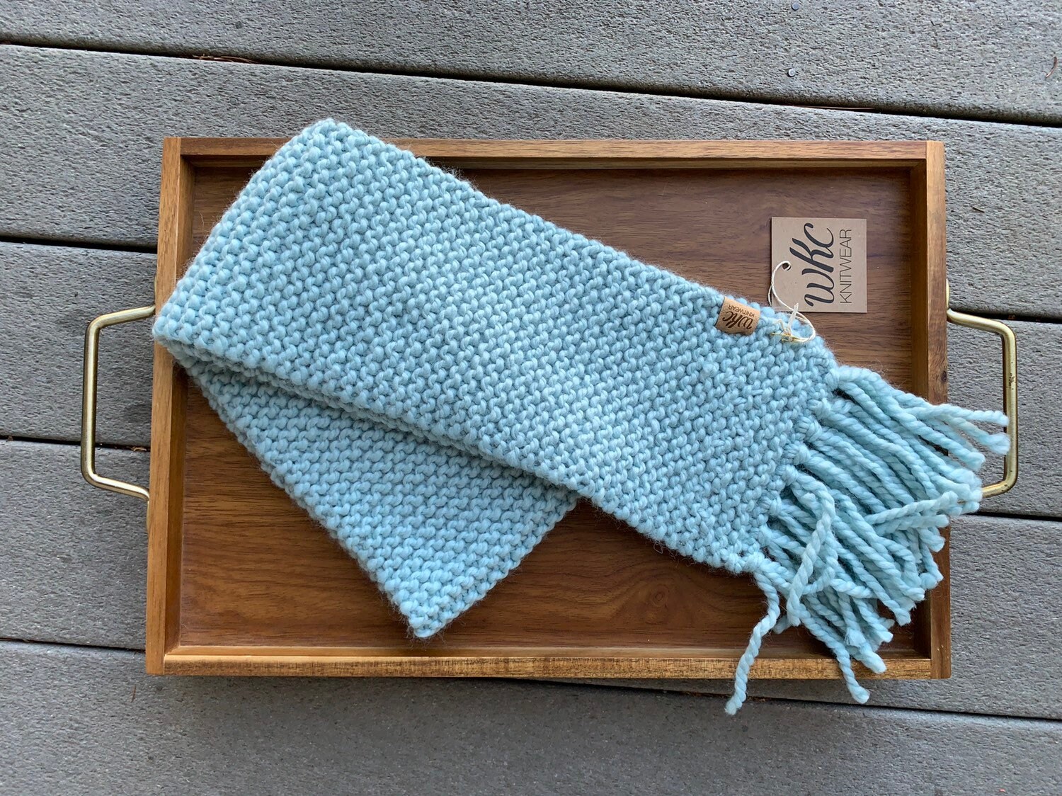 Gletscher/Handgestrickte Schal Mit Fransen Gletscher/Handgestrickte Schal Mit Fransen von WhatcomKnitCo
