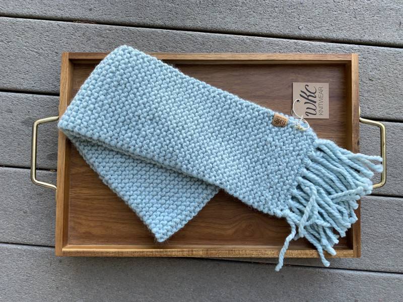Gletscher/Handgestrickte Schal Mit Fransen Gletscher/Handgestrickte Schal Mit Fransen von WhatcomKnitCo