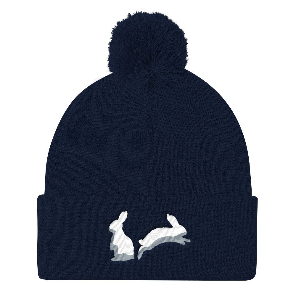 Kaninchen-Pom-Pom Strick Wintermütze Kaninchen-Pom-Pom Strick Wintermütze von WhateverPrints