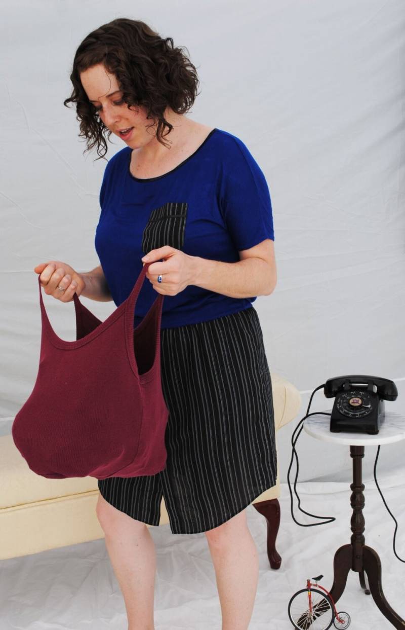 Shopper in Rot Upcycled Aus Einem Stricktop von WhateverWorks