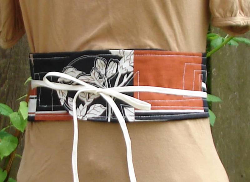 Wickelgürtel in Beige, Offwhite Und Schwarz Mit Tasche Size Medium, Large, Extra Large von WhateverWorks