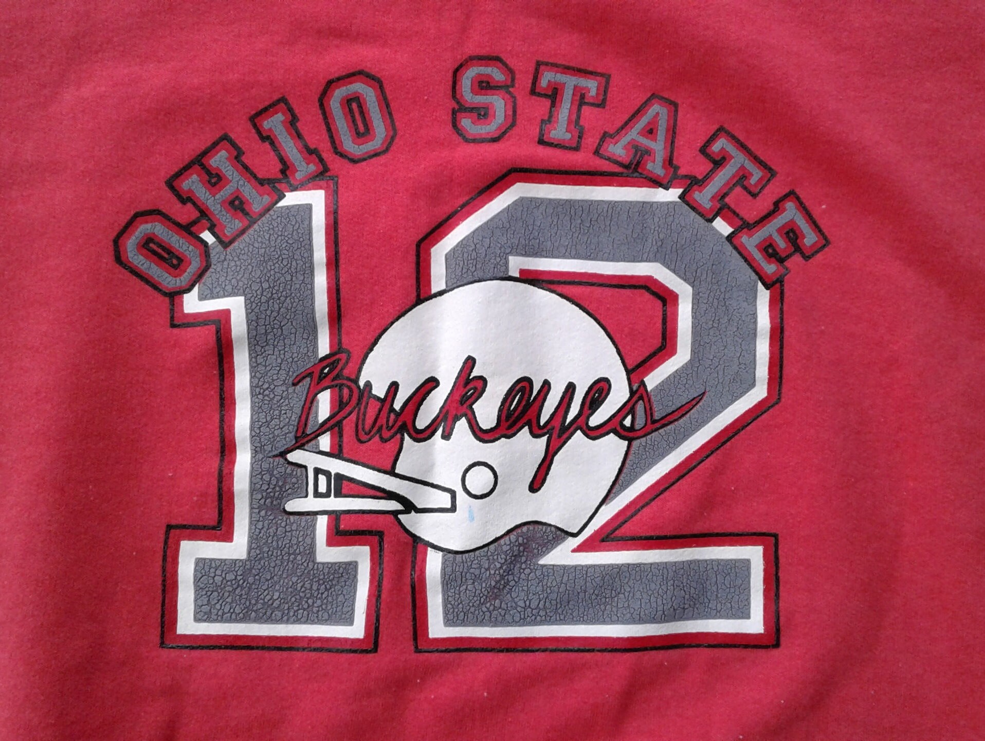 Vintage 80Er Ohio State Osu Buckeyes #12 Red Crew-Neck Sweatshirt Vintage 80Er Ohio State Osu Buckeyes #12 Red Crew-Neck Sweatshirt von WhatevrzKlevrKlothz