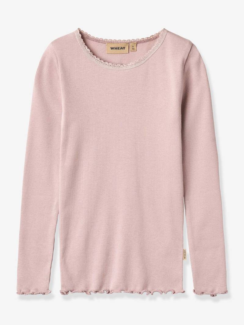 Rippshirt mit Spitzenkragen Mädchen Wheat lila von Wheat