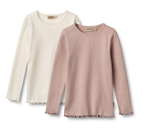 Wheat Mädchen 2er Pack Doppelpack Rib T-Shirt Langarm Ida von Wheat