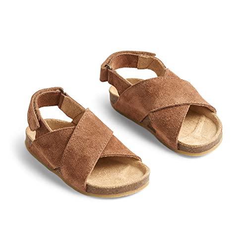 Wheat | Mädchen Wan Sandale mit Kork Sohle & Wildleder & Dämpfung | Cognac von Wheat