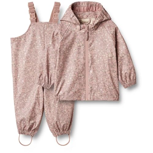 Wheat Regenwear Charlie Set Mädchen GRS recycelt Wasserdicht Winddicht, Powder Flower Meadow, 92/2y von Wheat