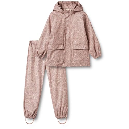 Wheat Regenwear Ola Set Mädchen GRS recycelt Wasserdicht Winddicht, Powder Flower Meadow, 98/3y von Wheat