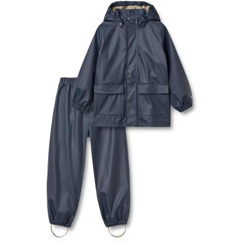 Wheat Regenwear Ola Set Unisex Regenjacke - Regenhose - GRS recycelt Wasserdicht Winddicht, Ink, 140/10y von Wheat