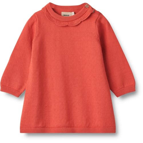 Wheat Strickkleid Kleid Nannie Baby Kleinkind Größen Mädchen 100% Bio-Baumwolle Öko Tex Standard, Candy Red, 74/9m von Wheat
