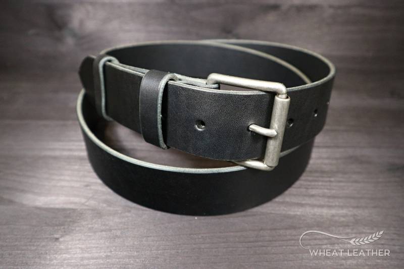 Ledergürtel - Schwarz Basic+ Hergestellt Für Den Täglichen Gebrauch Aus Hochwertigem Leder Mit Verschiedenen Schnallen. Hochwertiger Handgemachter von WheatLeather