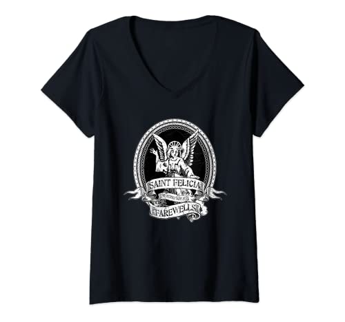 Damen St. Felicia Schutzpatronin der Abschiedsfeier - Bye Felicia T-Shirt T-Shirt mit V-Ausschnitt Damen St. Felicia Schutzpatronin der Abschiedsfeier - Bye Felicia T-Shirt T-Shirt mit V-Ausschnitt von Whee! Design