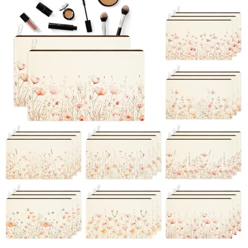 Whemyreat 24 Stück Kosmetiktasche aus Leinwand Reißverschlusstaschen Kulturtasche Multifunktional Klein Schminktäschchen,Federmäppchen für Make-up,Kosmetik- oder Hygieneartikel,Organizer Tasche Whemyreat 24 Stück Kosmetiktasche aus Leinwand Reißverschlusstaschen Kulturtasche Multifunktional Klein Schminktäschchen,Federmäppchen für Make-up,Kosmetik- oder Hygieneartikel,Organizer Tasche von Whemyreat