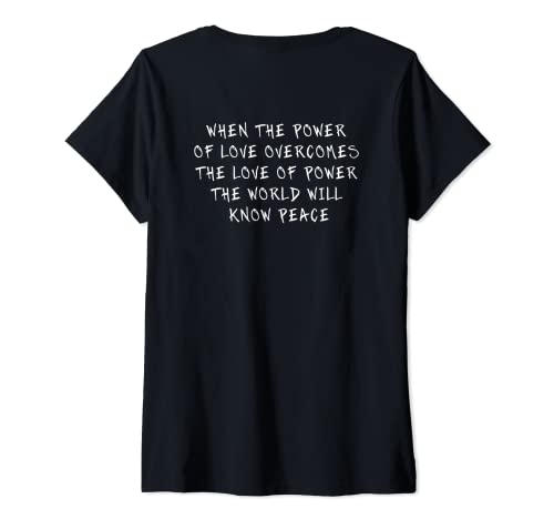Damen When The Power of Love Overcomes the Love of Power The World T-Shirt mit V-Ausschnitt Damen When The Power of Love Overcomes the Love of Power The World T-Shirt mit V-Ausschnitt von When The Power of Love