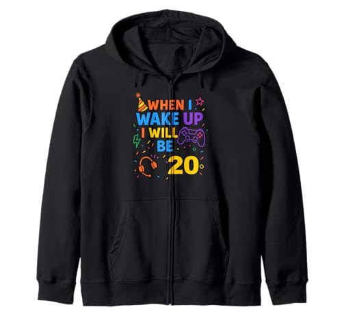 Wenn ich aufwache, werde ich 20, Twenty Boy Birthday Gamer Kapuzenjacke Wenn ich aufwache, werde ich 20, Twenty Boy Birthday Gamer Kapuzenjacke von When i Wake Up I Will Be