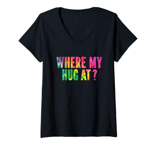 Damen Wo Meine Umarmung bei lustigem sarkastischem Witz, der SAGT, Umarmungen T-Shirt mit V-Ausschnitt Damen Wo Meine Umarmung bei lustigem sarkastischem Witz, der SAGT, Umarmungen T-Shirt mit V-Ausschnitt von Where My Hug At Funny Sarcastic Joke Graphic Tee