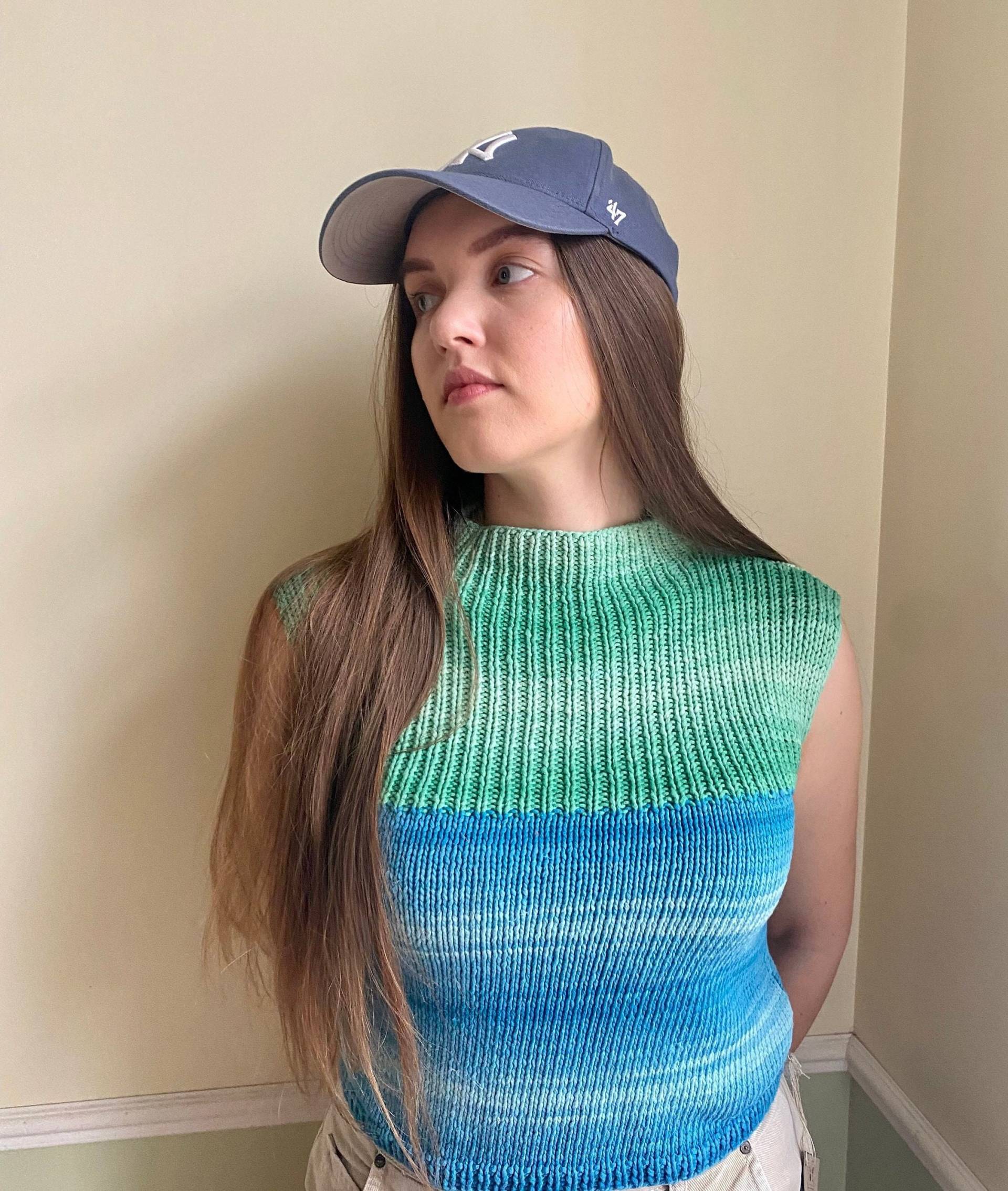 Natürliche 100% Baumwolle Damen Hand Gestrickte Weste | Gestrickte Bluse Für Frauen von WhereKnitsHappen