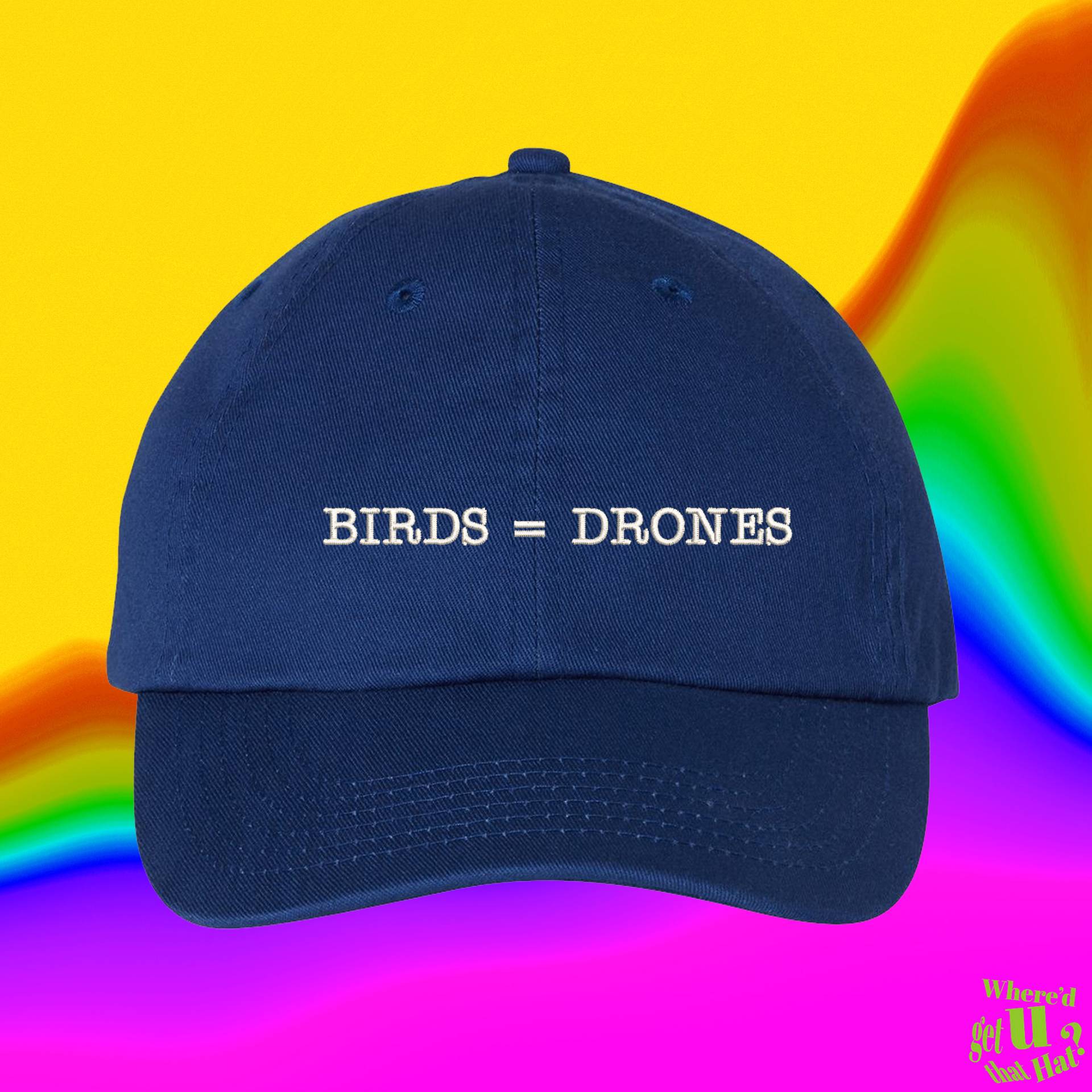 Birds = Drohnen Hut | Vögel Wtf Verschwörungstheorie Nr. Bund Benutzerdefinierte Farbverstellbare Gestickte Dad-Hut von WheredUGetThatHat