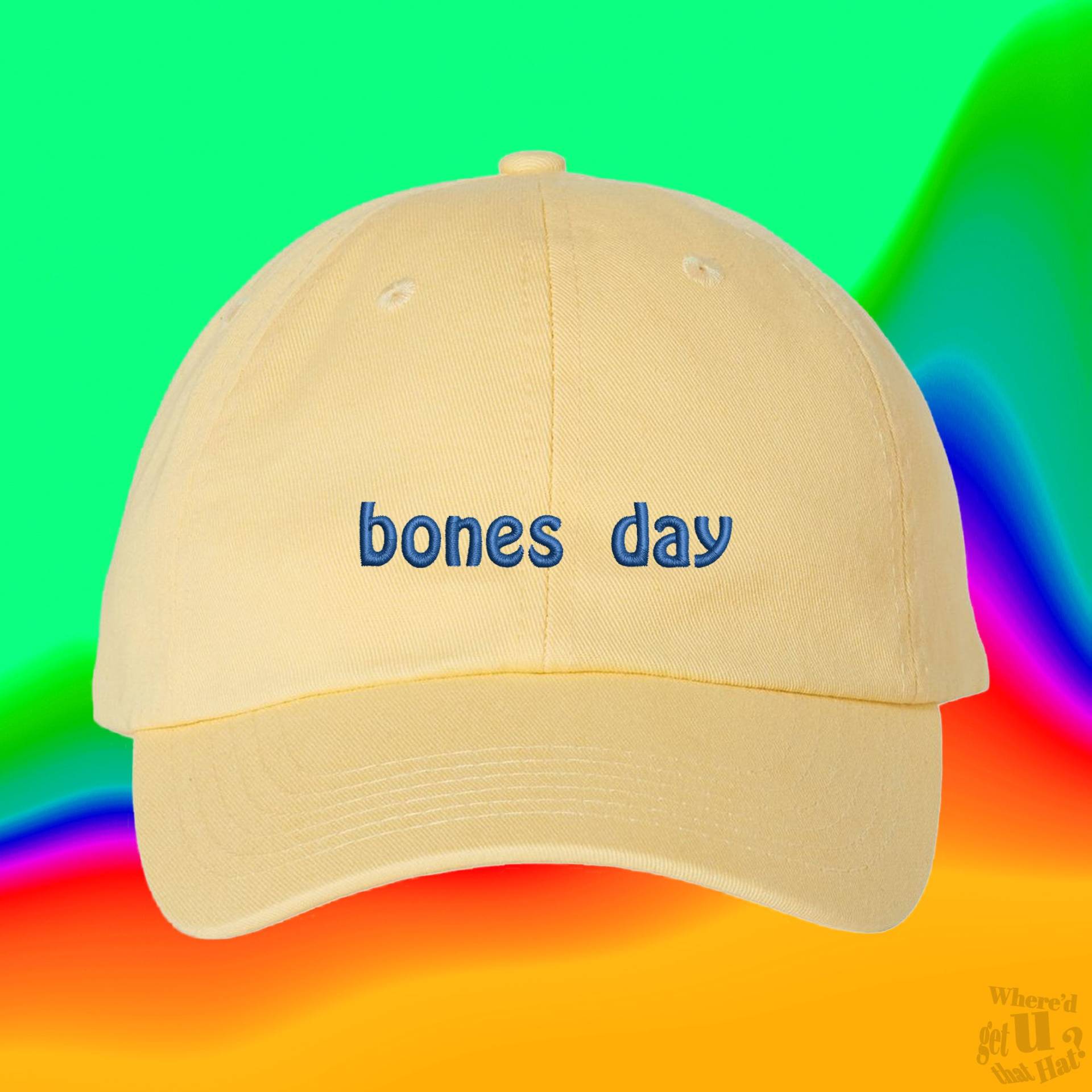 Bones Day Hut | Hundeliebhaber Tier Besitzer Welpen Eltern Benutzerdefinierte Farbverstellbare Gestickte Dad-Hut von WheredUGetThatHat