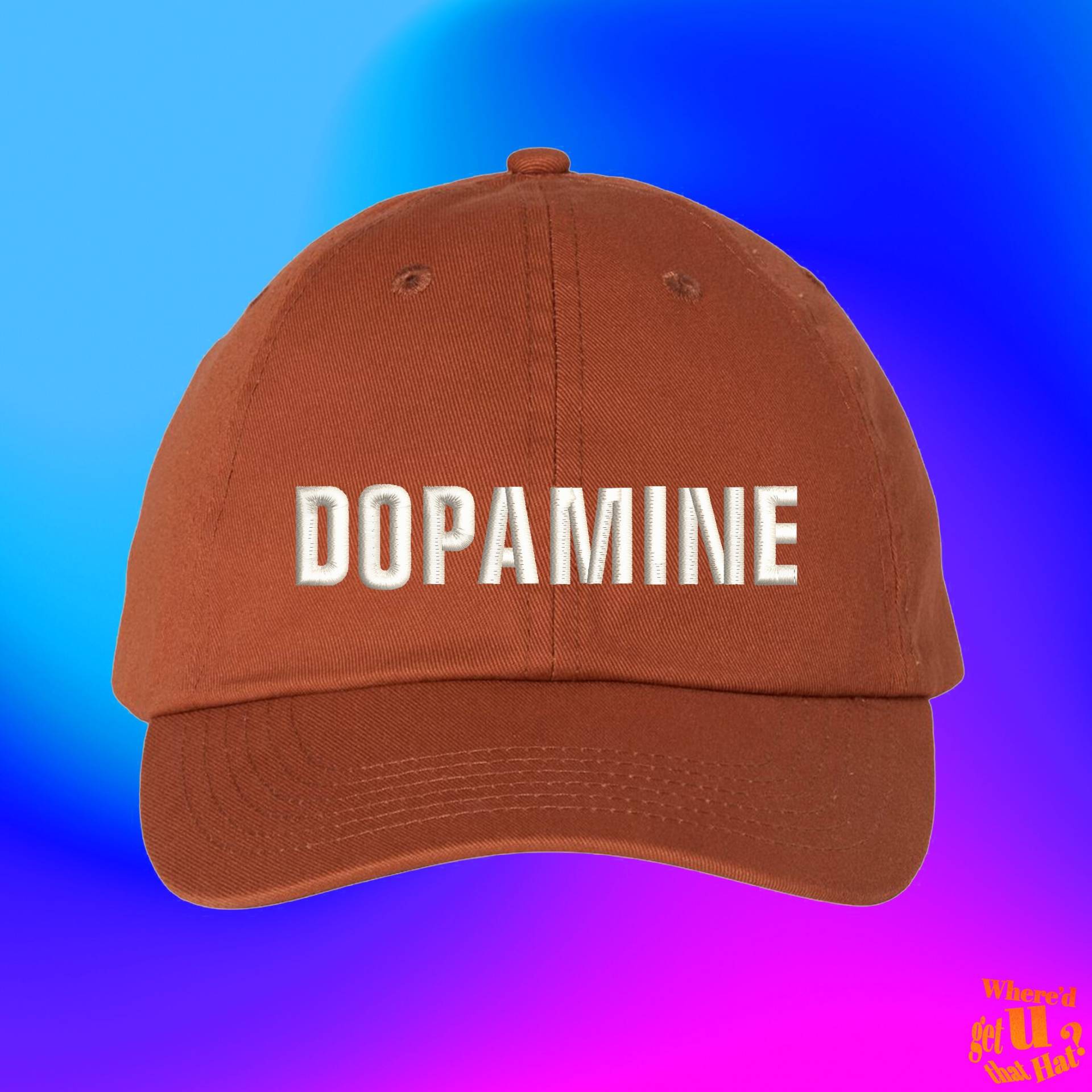 Dopamin Mütze | Positivität Molekül Wissenschafts-Nerd Benutzerdefinierte Farbverstellbare Gestickte Dad-Hut von WheredUGetThatHat