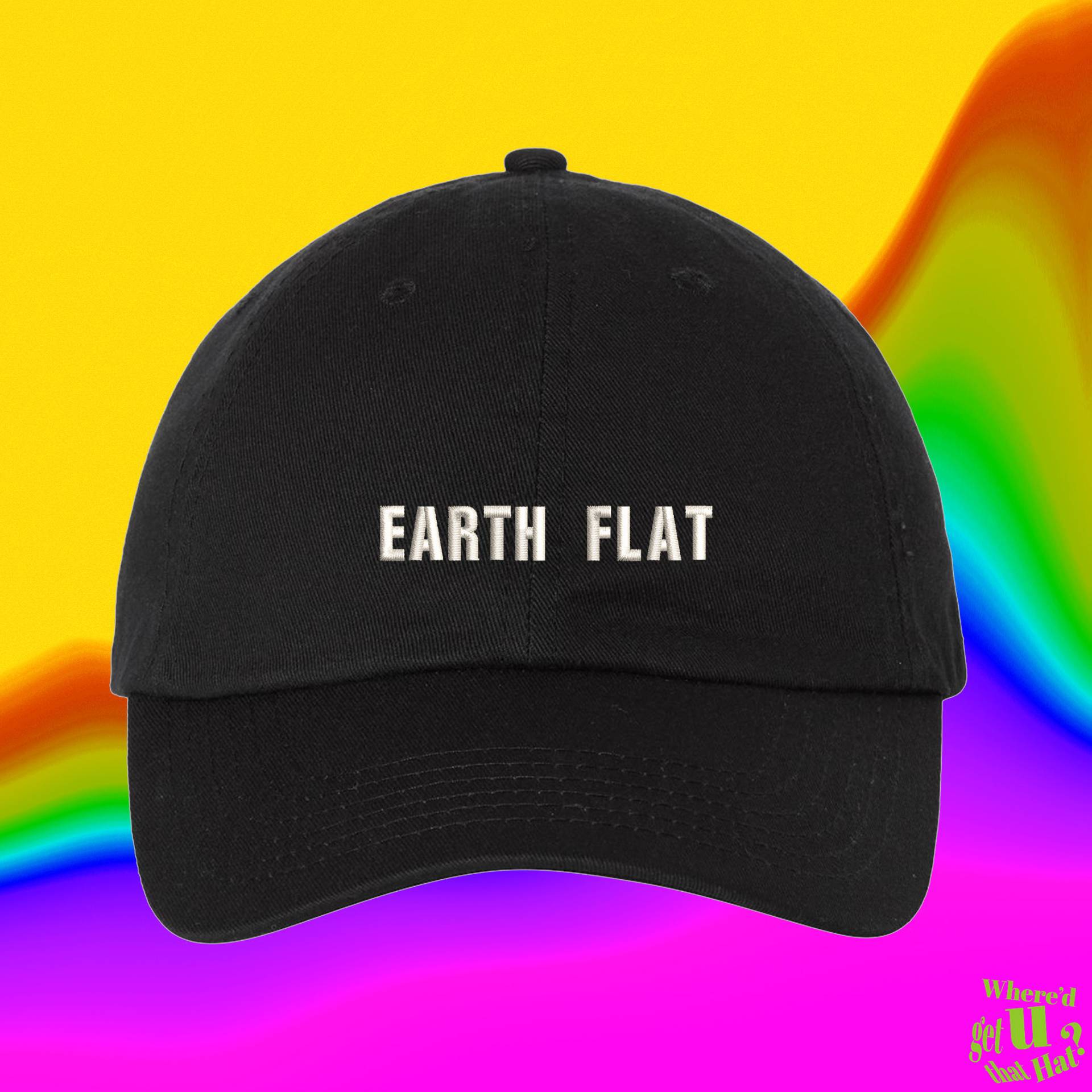 Erde Flacher Hut | Flache Mode Benutzerdefinierte Farbverstellbare Gestickte Dad-Hut von WheredUGetThatHat