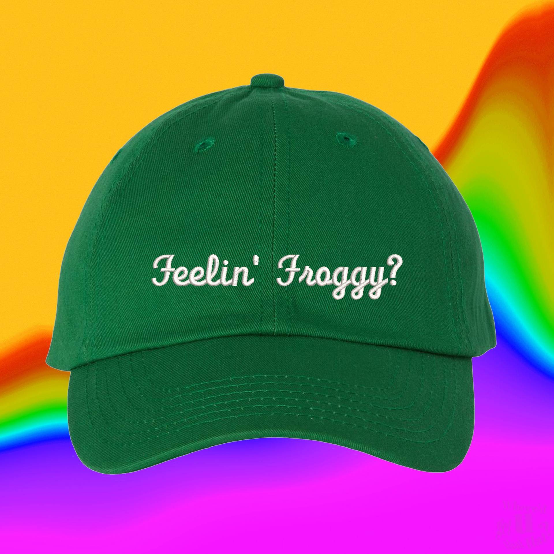 Feelin "Froggy? Mütze | Benutzerdefinierte Farbverstellbare Gestickte Dad-Hut von WheredUGetThatHat