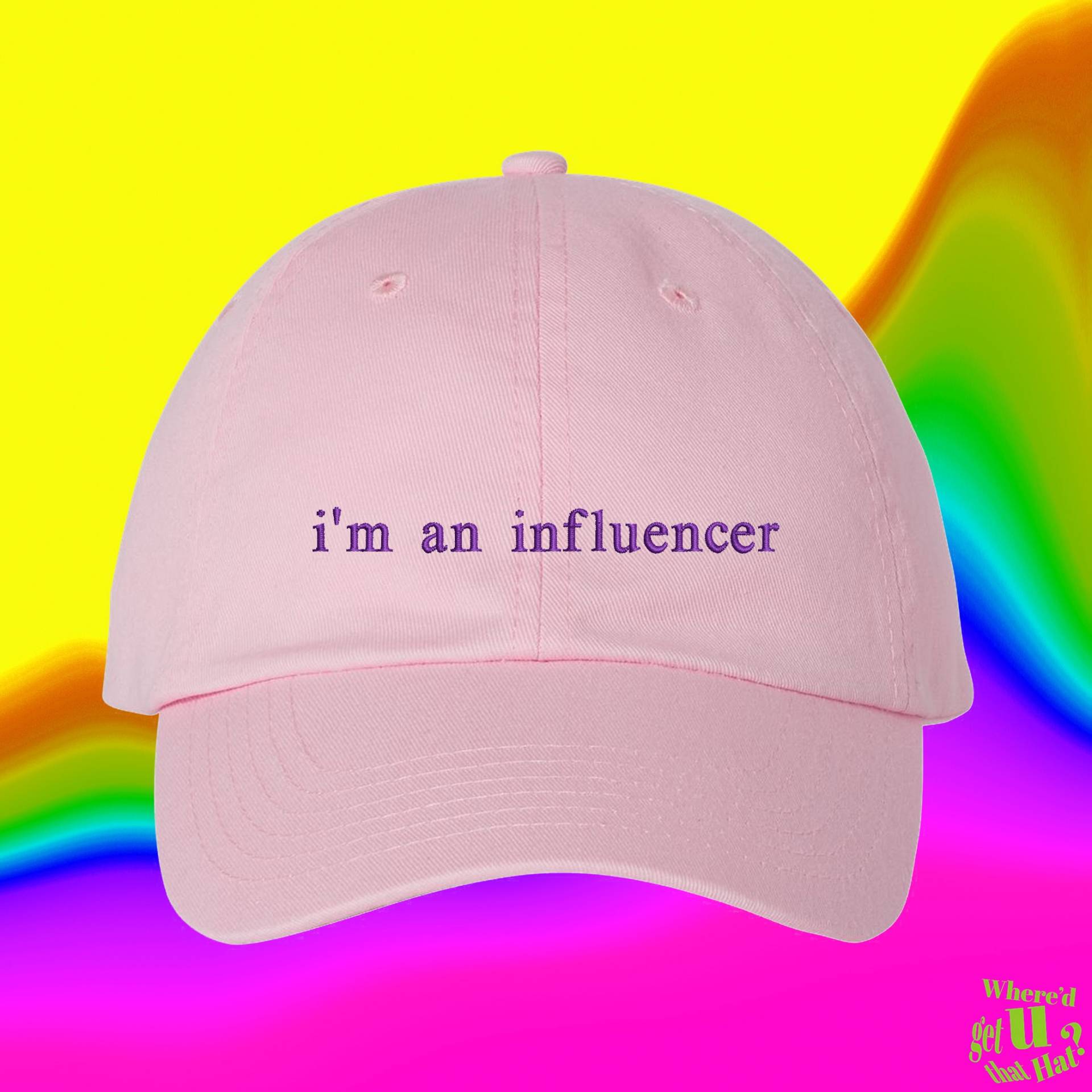 Ich Bin Ein Influencer-Hut | Lustiges Social-Media-Geschenk Online Viral Creator-Geschenk Individuell Farblich Verstellbare Bestickte Papamütze von WheredUGetThatHat