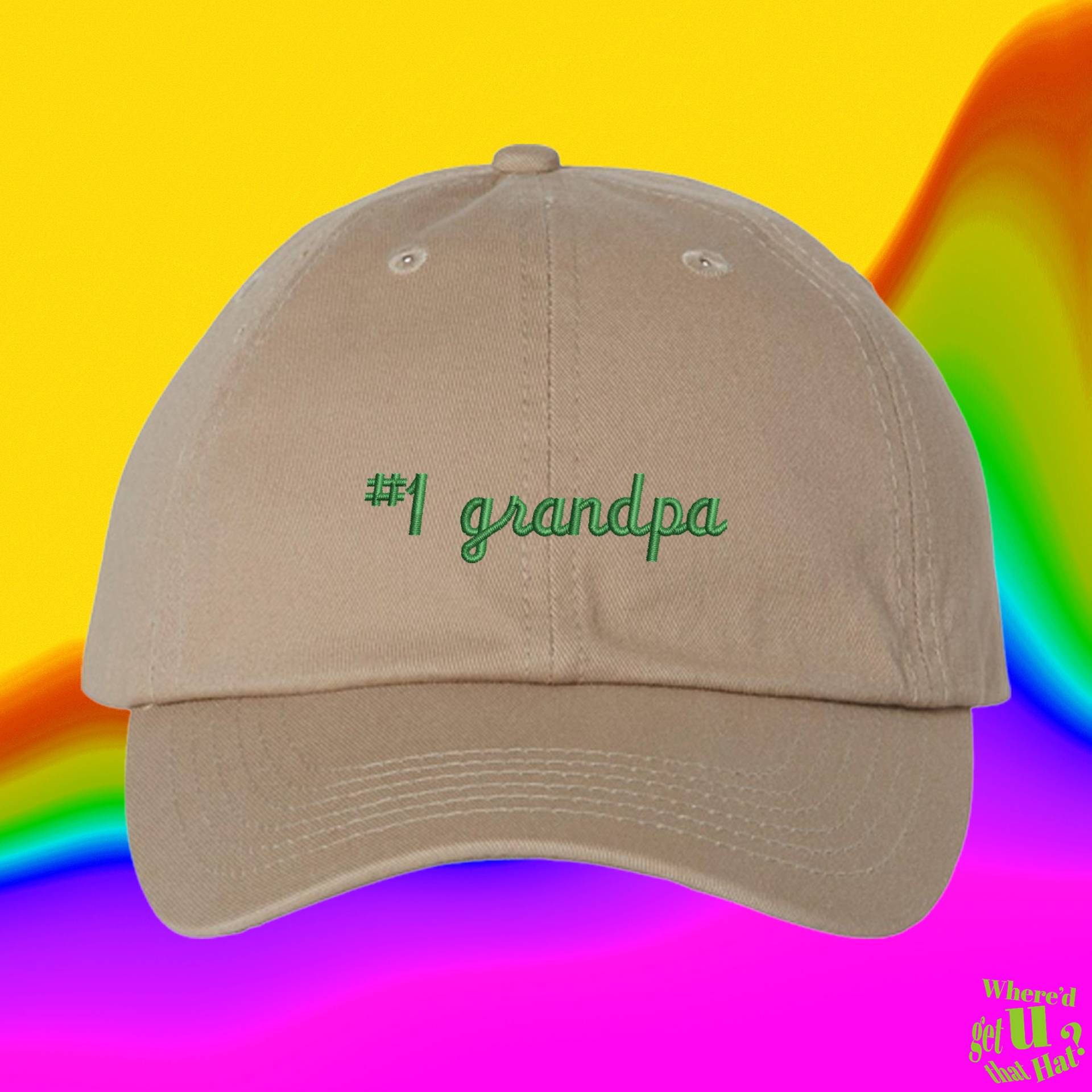 Nummer #1 Opa Hut | Vatertagsmütze Papa Geschenke Für Number One Dad Benutzerdefinierte Farbverstellbare Gestickte Dad-Hut von WheredUGetThatHat