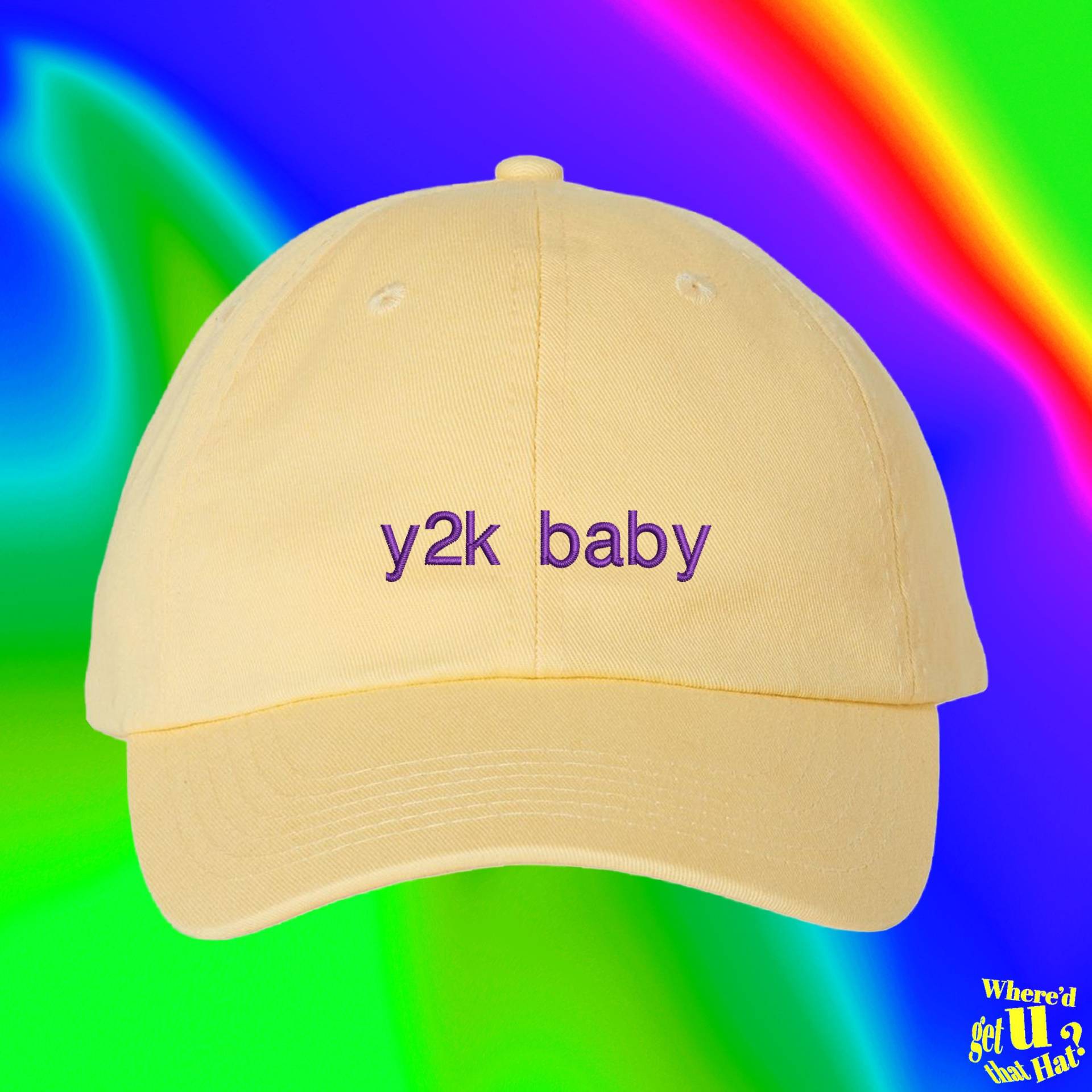 Y2K Babymütze | Vintage Individuell Farblich Verstellbare Bestickte Papamütze von WheredUGetThatHat