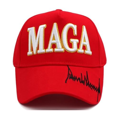 MAGA Hat Trump Hat Make America Great Again Donald Trump Hat Geschenk Stickerei Verstellbare Baseballkappe .., Maga Red, M/L von Whifooeps