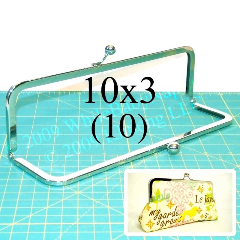 10 Nickelfreie 10x3 Metall Geldbörse Frame ™ Klippverschluss, 10-Zoll-Geldbeutel, Große Handtasche, Abendtasche, Nachttasche, Heimkehr von WhileBabyNaps