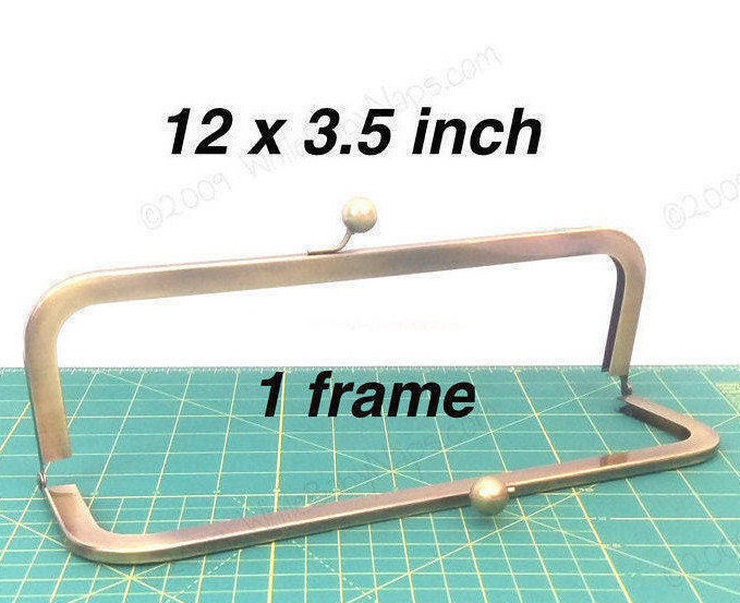 12x3, 5 Zoll Antiker Messing Metall Geldbeutel Rahmen Für Kino Geldbörse Oder Große Clutch Handtaschen von WhileBabyNaps