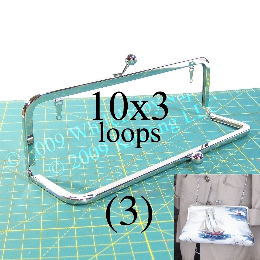 3 Silberne 10 "x "Geldbeutelrahmen Mit Schleifen, Crossbody-Tasche, Große Geldbörse, Ausgefallene Kupplung, Muttertag, "Nickel Geldbeutelrahmen von WhileBabyNaps