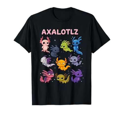 Niedlicher farbenfroher Kawaii-Axolotl-Cartoon für Kinder T-Shirt Niedlicher farbenfroher Kawaii-Axolotl-Cartoon für Kinder T-Shirt von Whimsical Axolotl, Apparel for Aquatic Animal