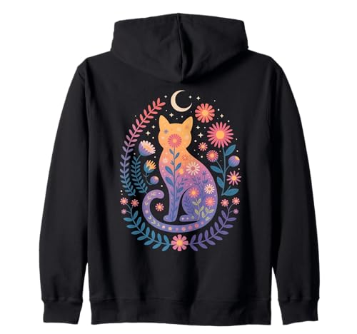 Charmantes Cottagecore-Katzendesign mit Blumenmuster für Damen Kapuzenjacke Charmantes Cottagecore-Katzendesign mit Blumenmuster für Damen Kapuzenjacke von Whimsical Cat Lovers Boutique Apparel Collection