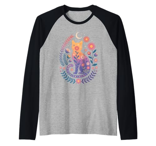 Charmantes Cottagecore-Katzendesign mit Blumenmuster für Damen Raglan Charmantes Cottagecore-Katzendesign mit Blumenmuster für Damen Raglan von Whimsical Cat Lovers Boutique Apparel Collection