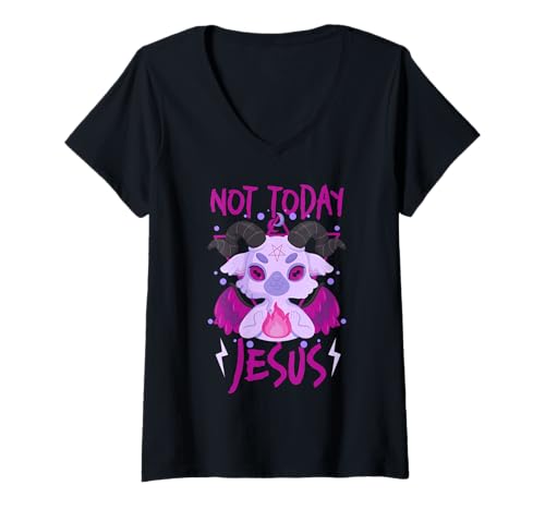 Damen Witziges Design Not Today T-Shirt mit V-Ausschnitt Damen Witziges Design Not Today T-Shirt mit V-Ausschnitt von Whimsical Expressions