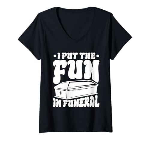 Damen Spaß im Beerdigungsdesign T-Shirt mit V-Ausschnitt Damen Spaß im Beerdigungsdesign T-Shirt mit V-Ausschnitt von Whimsical Humor Tees