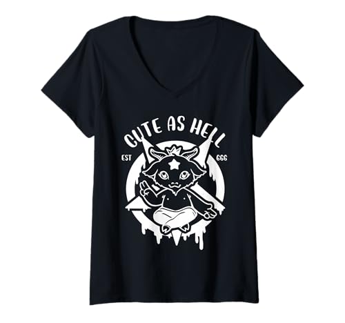 Damen Niedliches wie die Hölle, okkultes ästhetisches Design T-Shirt mit V-Ausschnitt Damen Niedliches wie die Hölle, okkultes ästhetisches Design T-Shirt mit V-Ausschnitt von Whimsical Occult Creations