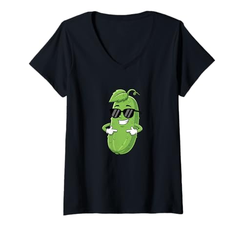 Damen Niedlicher Cartoon-Welpen-Pizza-Liebhaber, Fast-Food-Party T-Shirt mit V-Ausschnitt Damen Niedlicher Cartoon-Welpen-Pizza-Liebhaber, Fast-Food-Party T-Shirt mit V-Ausschnitt von Whimsical Pizza Puppy Design Fun Cartoons