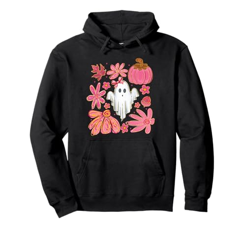 Niedliches Mädchen Geist Rosa Blumen & Kürbis Herbst Halloween Frauen Pullover Hoodie Niedliches Mädchen Geist Rosa Blumen & Kürbis Herbst Halloween Frauen Pullover Hoodie von Whimsical Pumpkins and Blooms Halloween Shirt Co.
