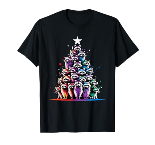 Retro Waschbär Weihnachtsbaum Kinder Männer Frauen Lustiger Waschbär T-Shirt Retro Waschbär Weihnachtsbaum Kinder Männer Frauen Lustiger Waschbär T-Shirt von Whimsical Xmas Tree Raccoon Cottage Ugly Sweater
